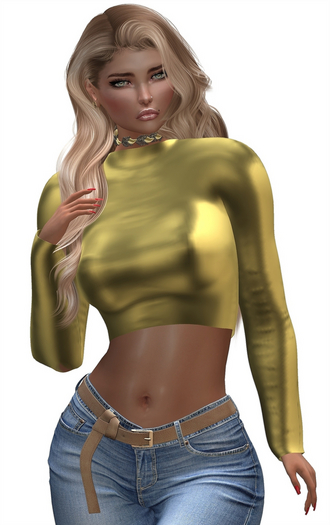 Cropped Long Sleeve T-Shirt Katja G MAITREYA + MAITREYA PETITE