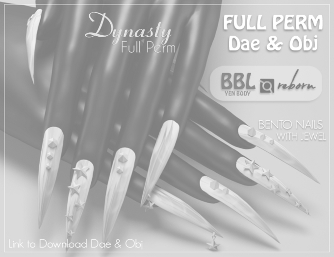 *DEMO* Dynasty - Nails BENTO LONG STILETTO w/ Jewel 02 - N07(BB