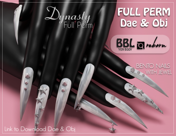 Dynasty - Nails BENTO LONG STILETTO w/ Jewel 02 - N07(BBL & ER)