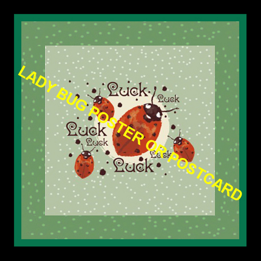 lady bug poster or postcard