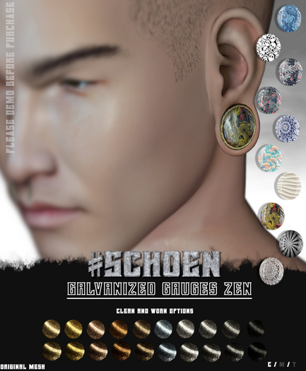 #SCHOEN - Gauges - Galvanized  Zen Plugs