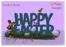 ~R~Happy Easter Bunny 3D Banner~Trans~