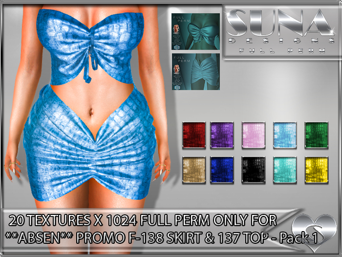 SD-**ABSEN** F-138-SKIRT &137-TOP-Pack-1-ONLY TEXTURES PACK