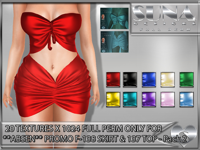 SD-**ABSEN** F-138-SKIRT &137-TOP-Pack-2-ONLY TEXTURES PACK