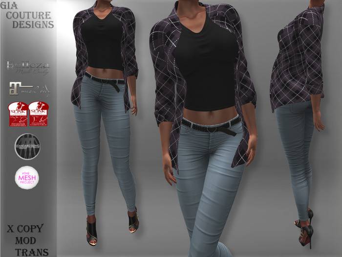 "GCD" Darcy Open Shirts Purple