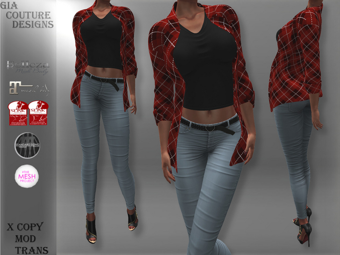 "GCD" Darcy Open Shirts Red