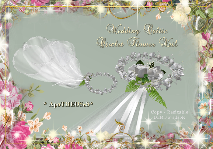*AS* White Celtic Wedding Veil Flower Circlet