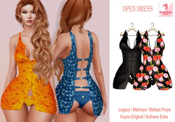 RoseBeauty_OPEN DRESS / Black