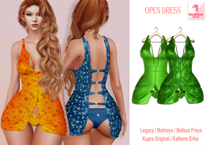 RoseBeauty_OPEN DRESS / Green