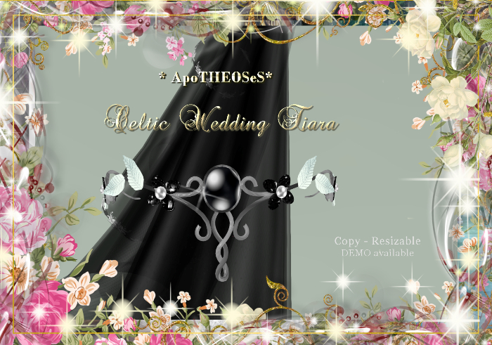 *AS* Black Celtic Wedding Tiara