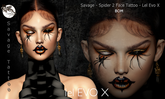 Savage - Spider 2 Face Tattoo - Lel Evo X - Add.