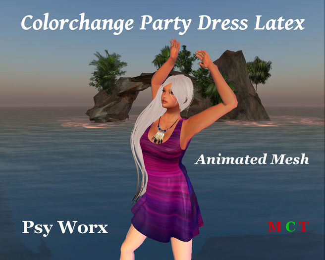 >Psy WorX< DEMO Color Change Party Dress Mesh Latex v2