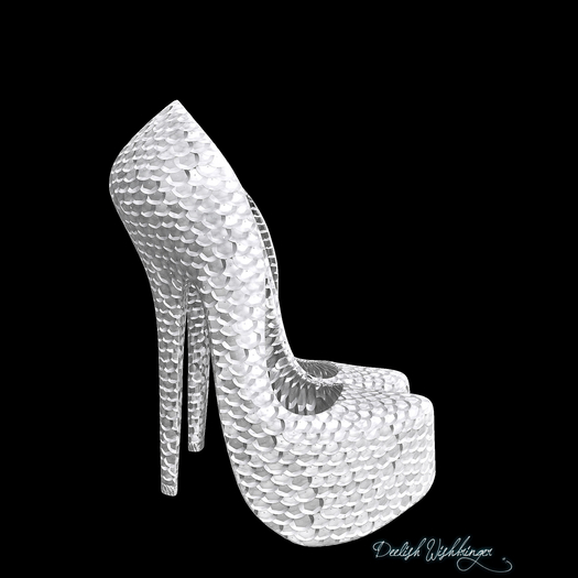 Sparkling Sequins PUMPS2 MAITREYA WHITE~wear to unpack