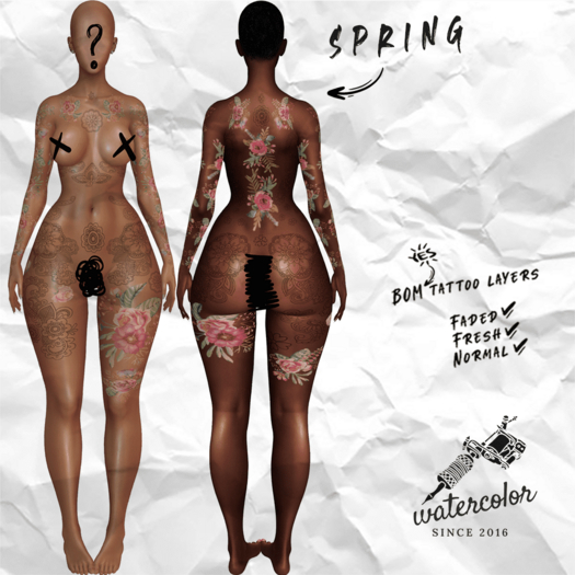 - Watercolor - Spring BOM Tattoo Layers