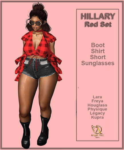 {AP}Hillary Set Red Lara,Freya,Houglass,Physique,Kupra,Legacy