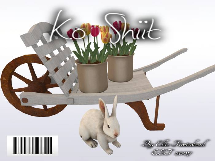 [KO SHIIT] Spring Time Wheelbarrow White