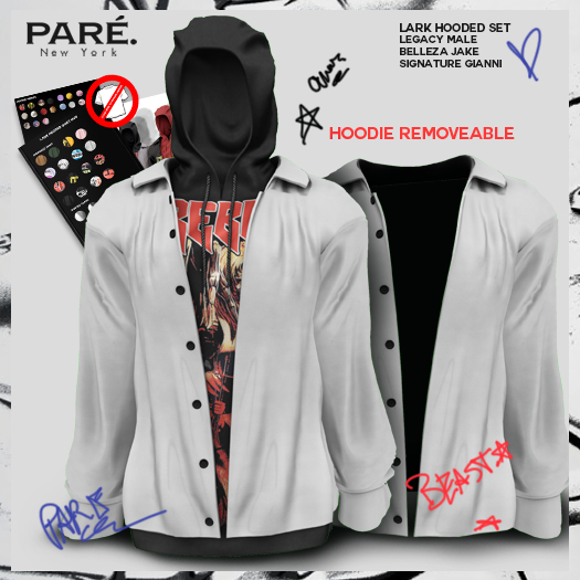 Pare.Lark Hooded Shirt - White