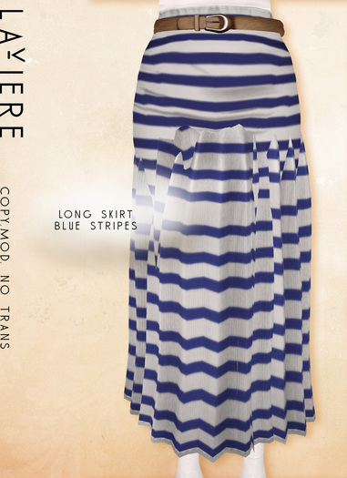 -LaViere Long Skirt ( Blue Stripes )