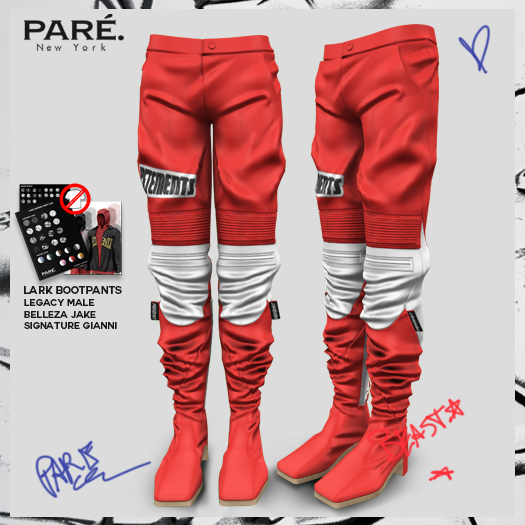 Pare.Lark Booted Pants - Red