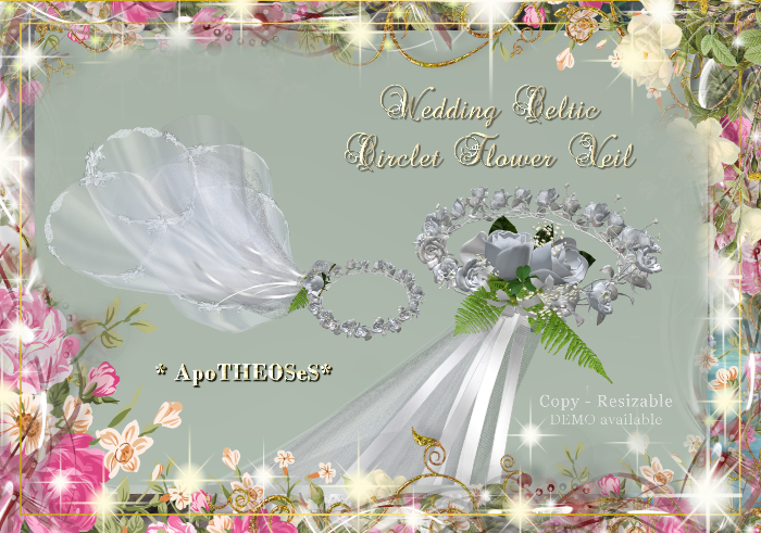 *AS* Silver Celtic Wedding Veil Flower Circlet