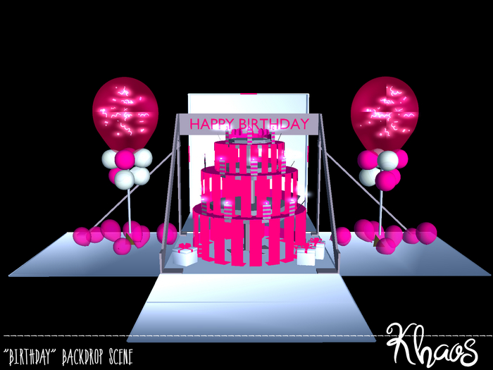 Khaos's Birthday Backdrop-Scene PINK
