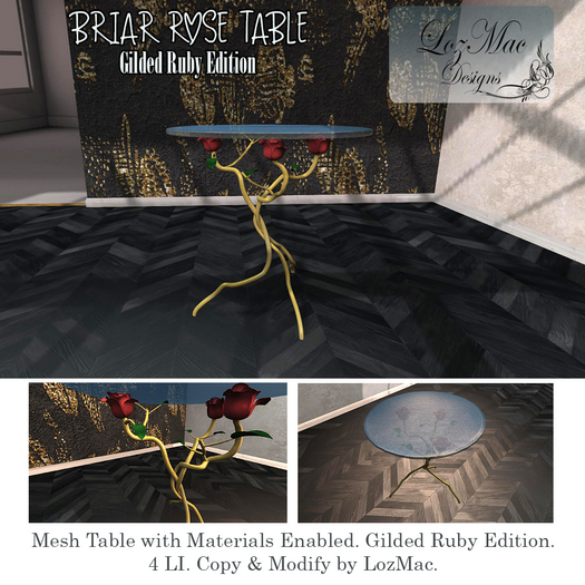 Briar Rose Table (Gilded Ruby)