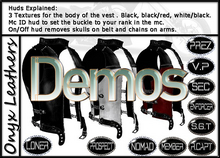 Demos for MC Patchable Rank Biker Vest - Three Huds for men