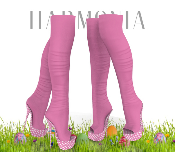 Pink Easter Overknee Boots