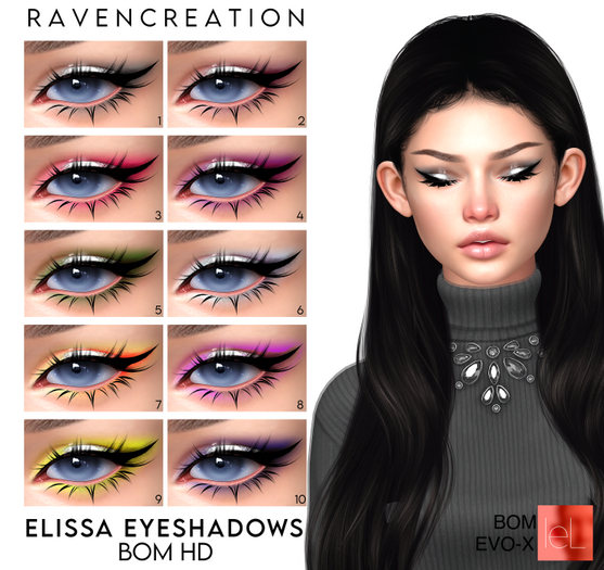 RAVENCREATION ELISSA EYESHADOWS BOM EVOX