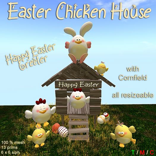 Easter Greeter "Chicken House" / (resizeable)  V6 (box)