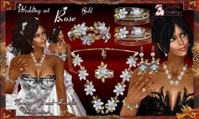 FC - Wedding set - Rose - (Gold - Pearl ) Promo for few days 299 linden - real price 480