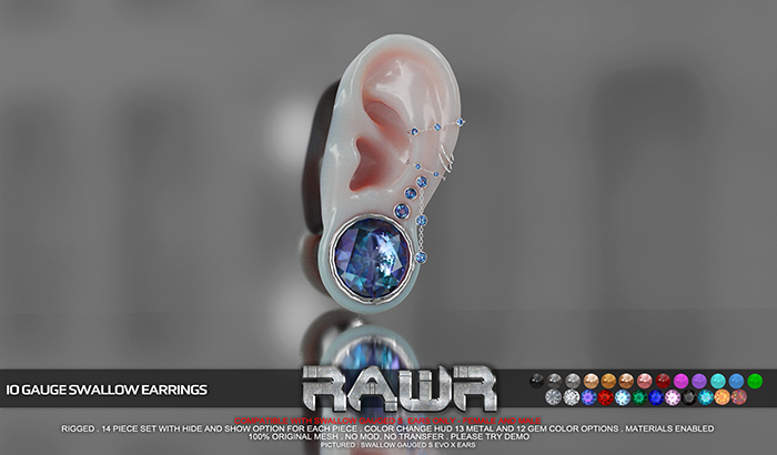 RAWR! Io Swallow Gauge S Earrings (add me)