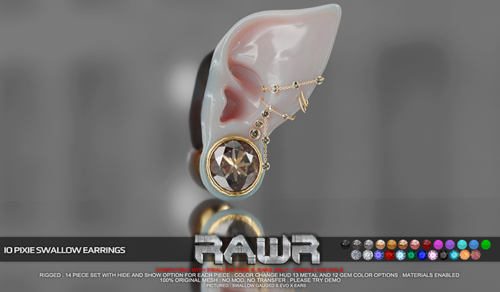 RAWR! Io Swallow Pixie S Earrings (add me)