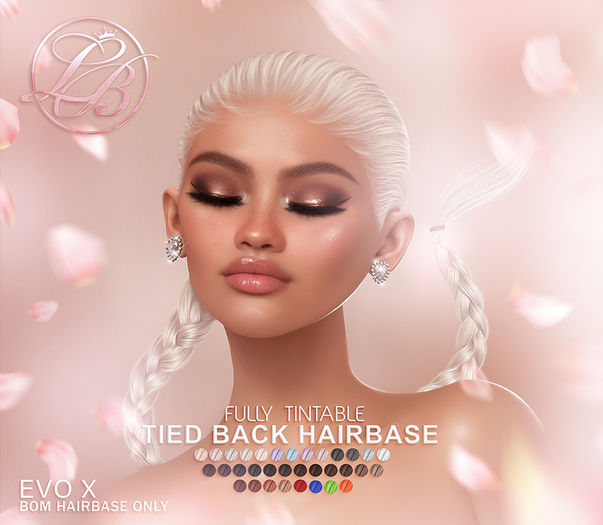 // L // Tied Back Hairbase [Skinless & Tintable] FATPACK