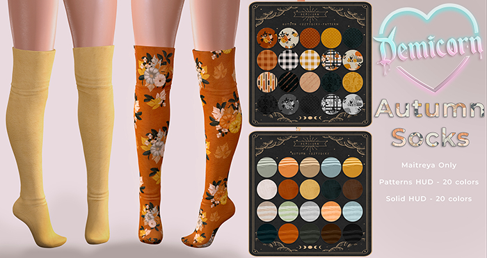 {Demicorn} Autumn Cozy Socks - Patterns Pack