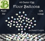 48 Easter Egg Floor Balloons on Confetti, 3 LI