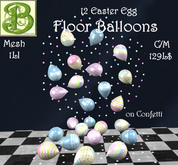 12 Easter Egg Floor Balloons on Confetti, 1LI