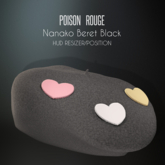 POISON ROUGE Nanako Beret - Black