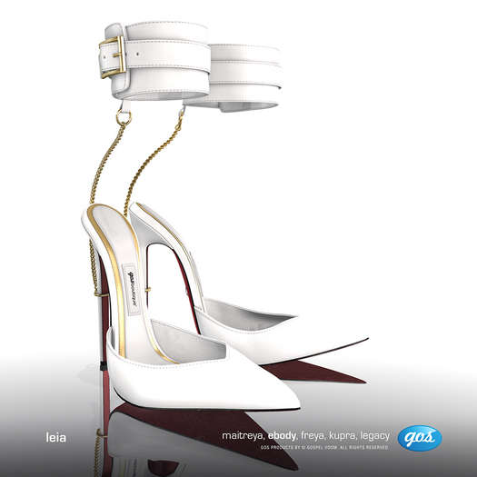 [Gos] Leia Ankle Strap Mule - White