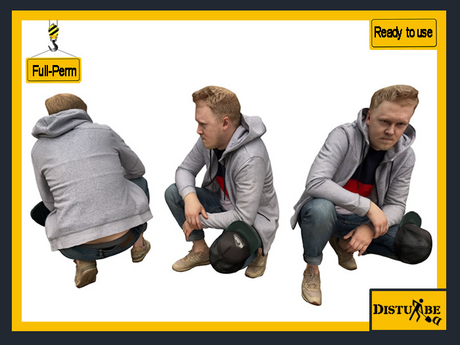 Second Life Marketplace - ::DisturbeD:: Angus Guy Squatting Character ...