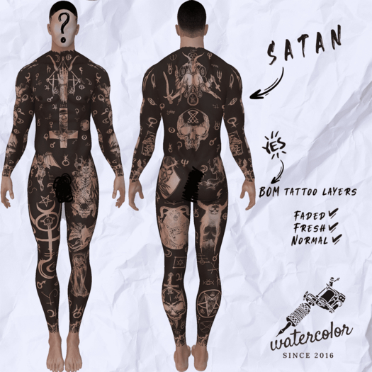 - Watercolor - Satan BOM Tattoo (HUD)