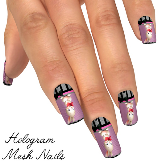 Second Life Marketplace - HOLOGRAM Easter Rabbit Shorter Mesh Nails ...