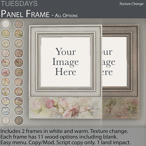 Tuesdays Paneled Frames