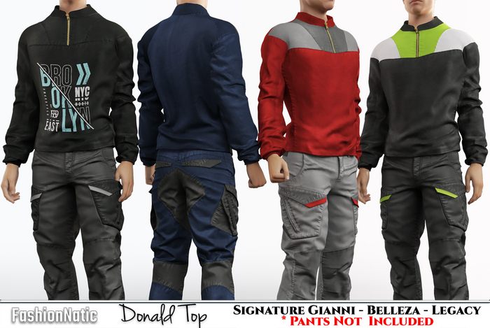 Donald Male Top Fatpack Colors - Signature Gianni, Belleza Jake , Legacy - FashionNatic