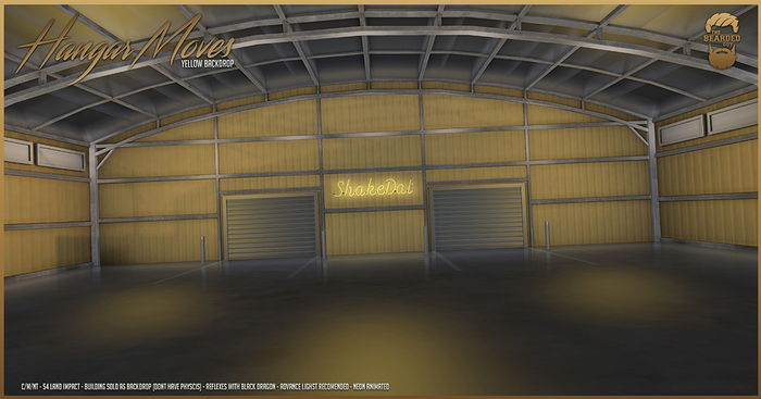 Hangar Moves Yellow Backdrop - The Bearded Guy
