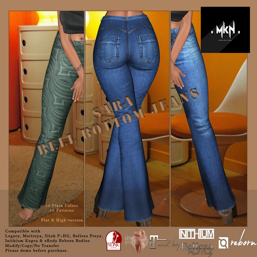 . MKN . Sara Bell Bottom Jeans 