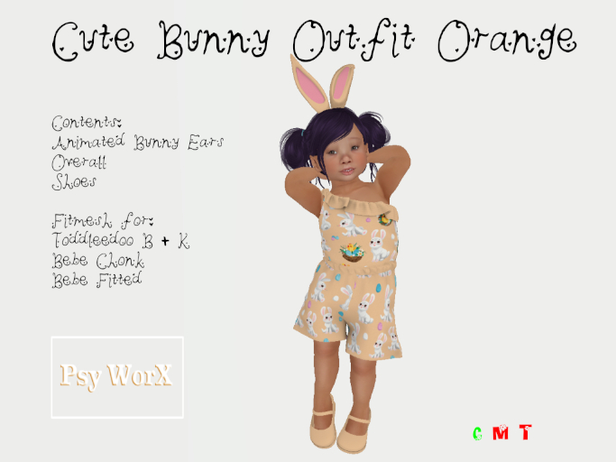 >PsyWorX< Cute Bunny Outfit TD & Bebe Orange