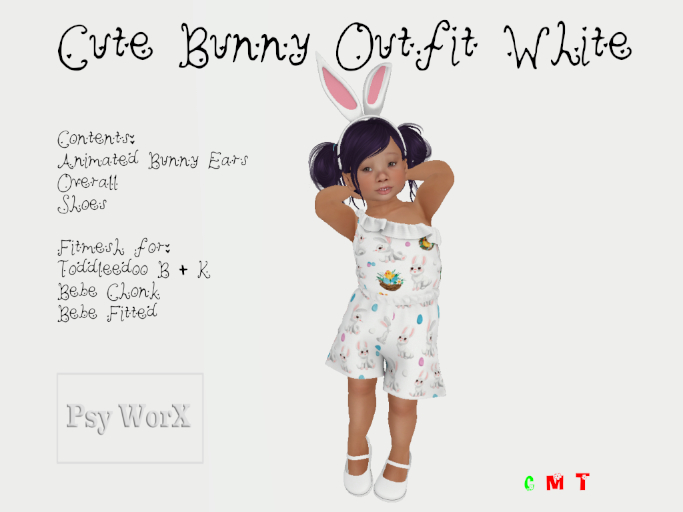 >PsyWorX< Cute Bunny Outfit TD & Bebe White