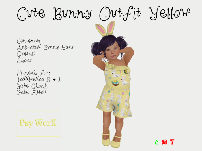 >PsyWorX< Cute Bunny Outfit TD & Bebe Yellow