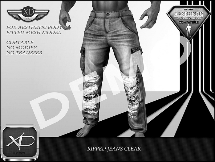 DEMO Ripped jeans clear - (NIRAMYTH) - AESTHETIC
